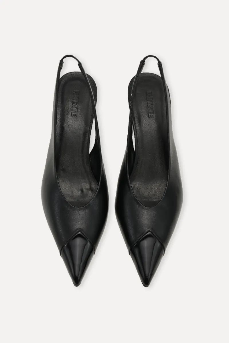 Shoes-ROTATE Birger Christensen Leather Slingback Pump Black Black color