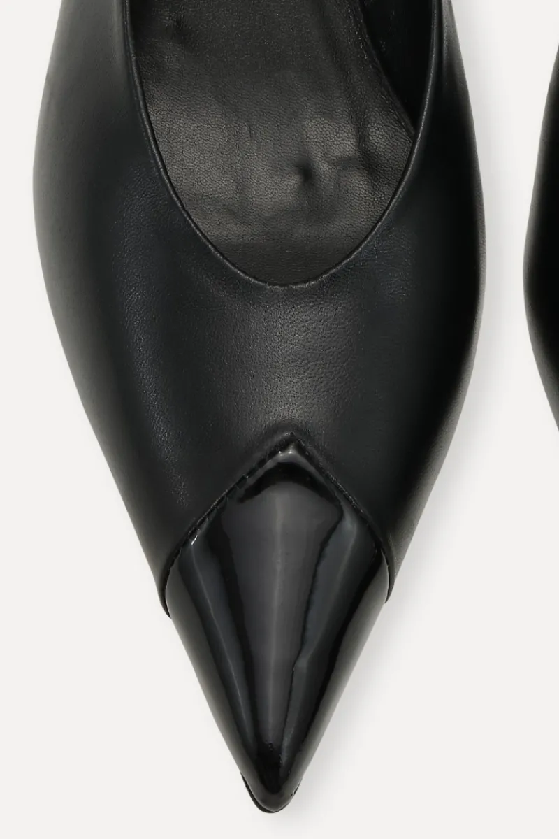 Shoes-ROTATE Birger Christensen Leather Slingback Pump Black Black color