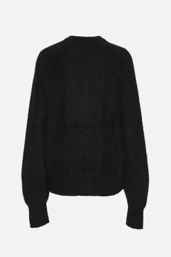 Knitwear|Tops-ROTATE Birger Christensen Light Knit Logo Sweater Black Black color