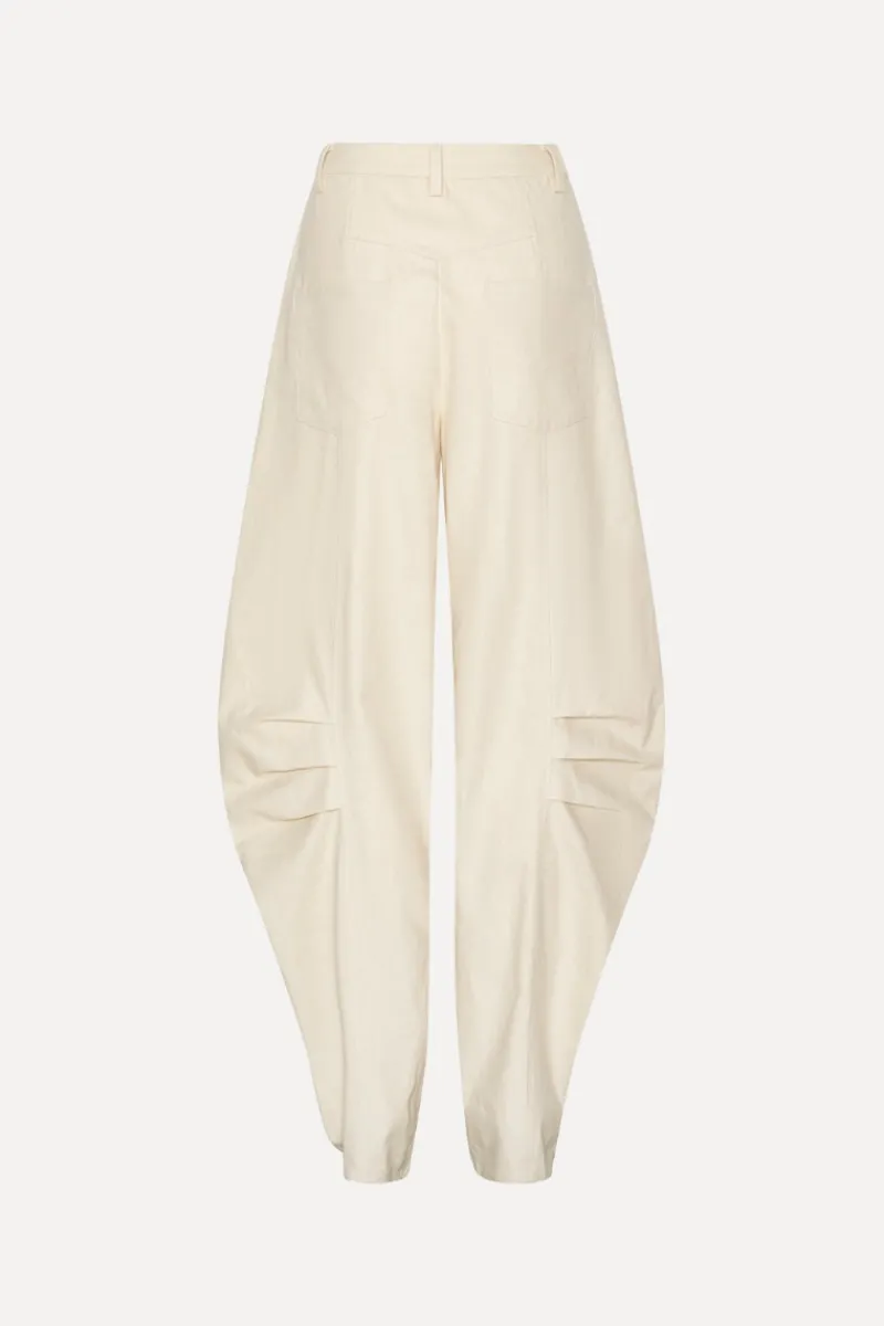 Pants-ROTATE Birger Christensen Linen Suiting Pants Cream Pumice Stone color