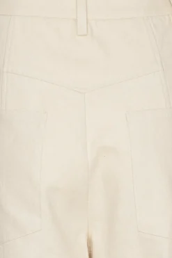 Pants-ROTATE Birger Christensen Linen Suiting Pants Cream Pumice Stone color
