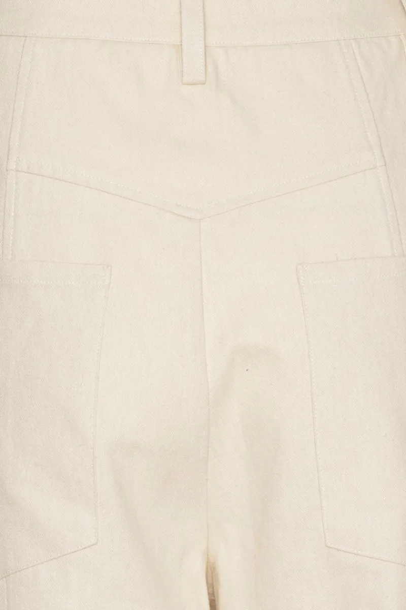Pants-ROTATE Birger Christensen Linen Suiting Pants Cream Pumice Stone color