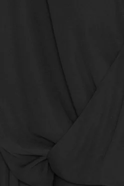 Tops-ROTATE Birger Christensen Long Sleeve V-neck Top Black Black color