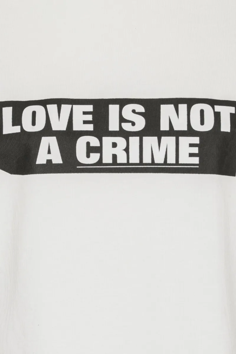 Tops-ROTATE Birger Christensen Love Is not A Crime T-shirt White - Limited Edition Bright White color