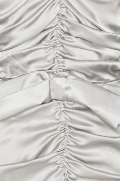 Mini Dresses|Dresses-ROTATE Birger Christensen Ls Mini Bow Dress Light Grey Ghost Gray color