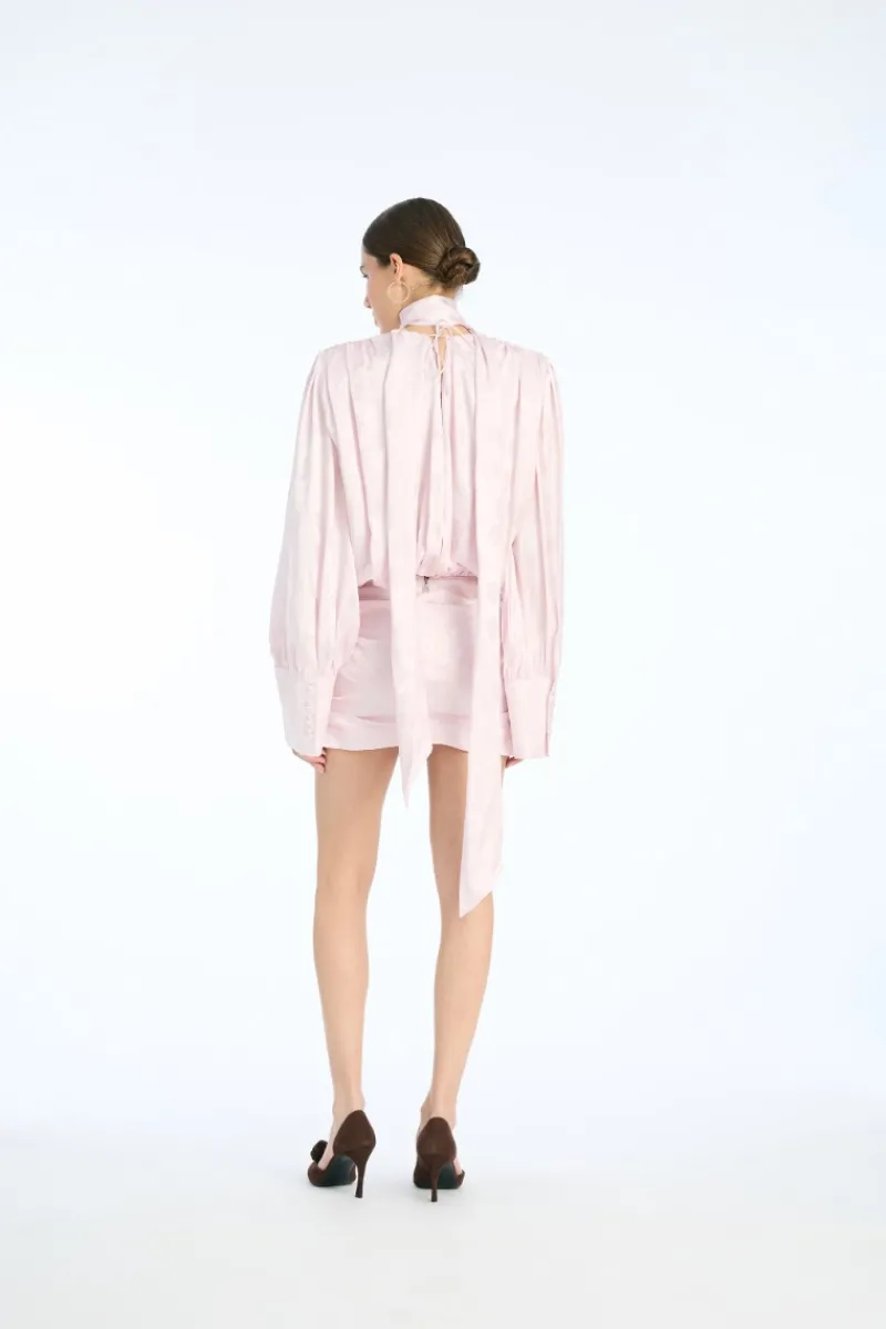 Mini Dresses|Dresses-ROTATE Birger Christensen Ls Mini Dress Light Pink Orchid Ice color