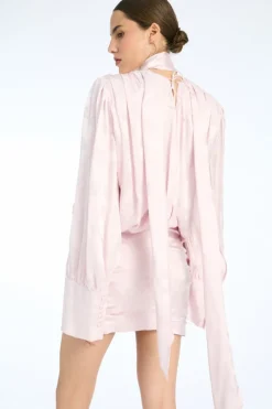 Mini Dresses|Dresses-ROTATE Birger Christensen Ls Mini Dress Light Pink Orchid Ice color