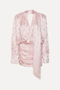Mini Dresses|Dresses-ROTATE Birger Christensen Ls Mini Dress Light Pink Orchid Ice color