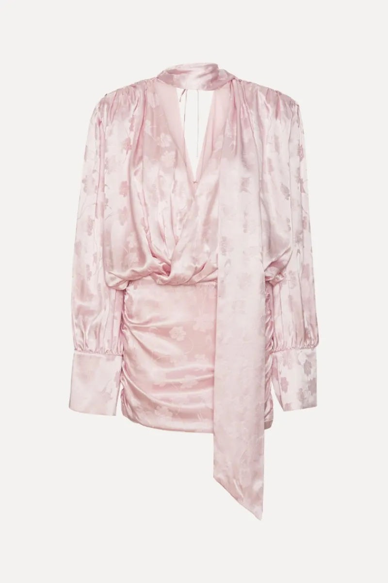 Mini Dresses|Dresses-ROTATE Birger Christensen Ls Mini Dress Light Pink Orchid Ice color