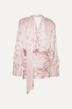 Mini Dresses|Dresses-ROTATE Birger Christensen Ls Mini Dress Light Pink Orchid Ice color
