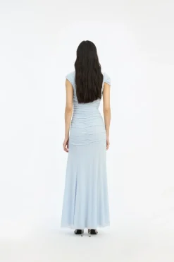 Maxi Dress|Dresses-ROTATE Birger Christensen Maxi Asymmetric Dress Light Blue Plein Air color