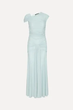 Maxi Dress|Dresses-ROTATE Birger Christensen Maxi Asymmetric Dress Light Blue Plein Air color
