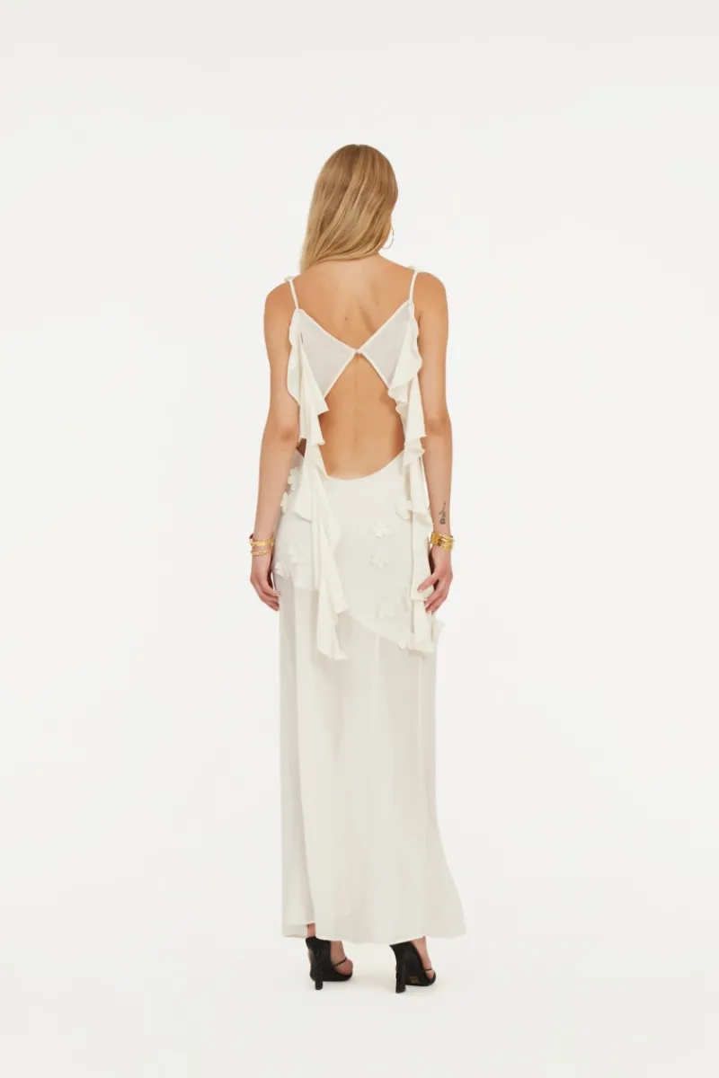 Bridal|Maxi Dress-ROTATE Birger Christensen Maxi Halterneck Dress White Egret color