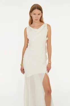 Bridal|Maxi Dress-ROTATE Birger Christensen Maxi Halterneck Dress White Egret color