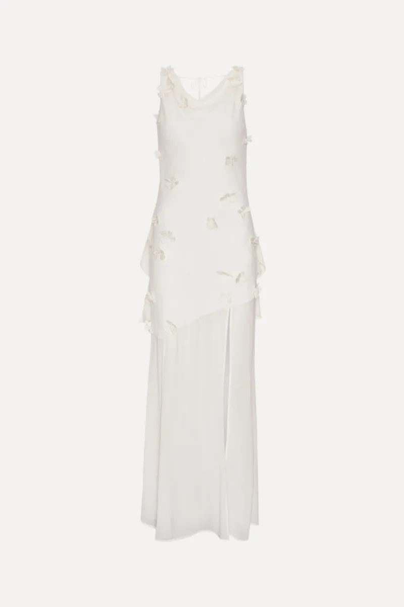 Bridal|Maxi Dress-ROTATE Birger Christensen Maxi Halterneck Dress White Egret color