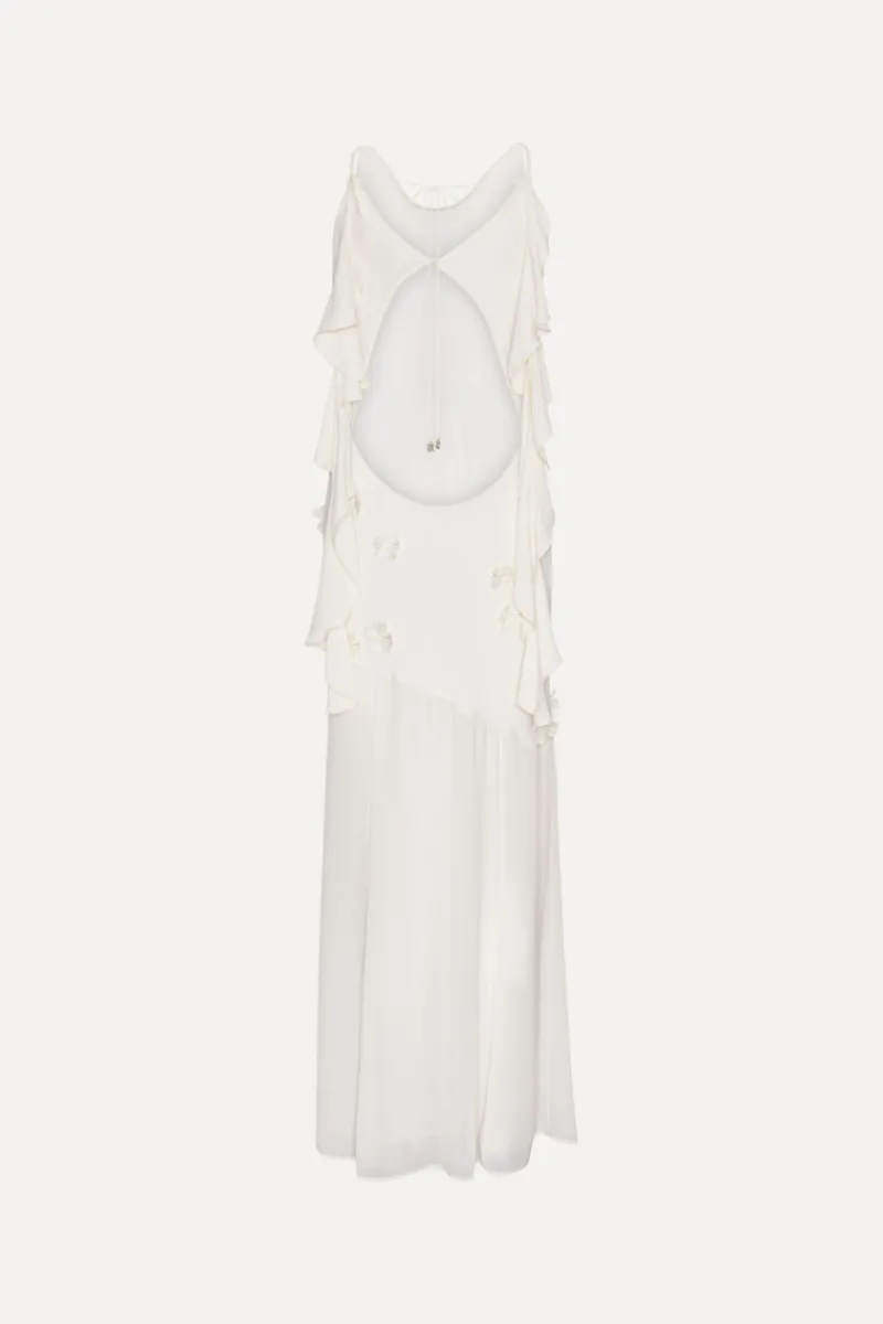 Bridal|Maxi Dress-ROTATE Birger Christensen Maxi Halterneck Dress White Egret color