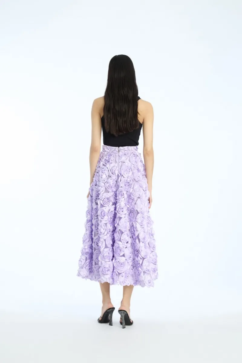 Skirts-ROTATE Birger Christensen Maxi Sun Skirt Purple Misty Lilac color
