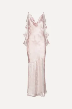 Maxi Dress|Dresses-ROTATE Birger Christensen Maxi Waterfall Dress Light Pink Orchid Ice color