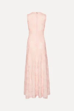 Maxi Dress|Dresses-ROTATE Birger Christensen Mesh Maxi Dress Light Pink Orchid Ice color