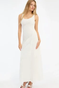 Bridal|Maxi Dress-ROTATE Birger Christensen Mesh Maxi Dress White Egret color