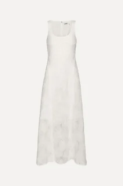 Bridal|Maxi Dress-ROTATE Birger Christensen Mesh Maxi Dress White Egret color