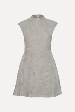 Mini Dresses|Dresses-ROTATE Birger Christensen Mesh Mini Dress Grey Violet Gray Violet color