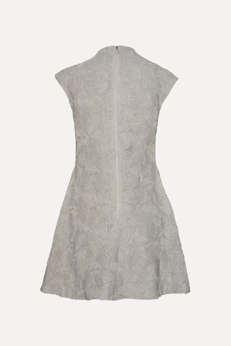 Mini Dresses|Dresses-ROTATE Birger Christensen Mesh Mini Dress Grey Violet Gray Violet color