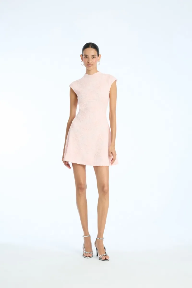 Dresses|Mini Dresses-ROTATE Birger Christensen Mesh Mini Dress Light Pink Orchid Ice color
