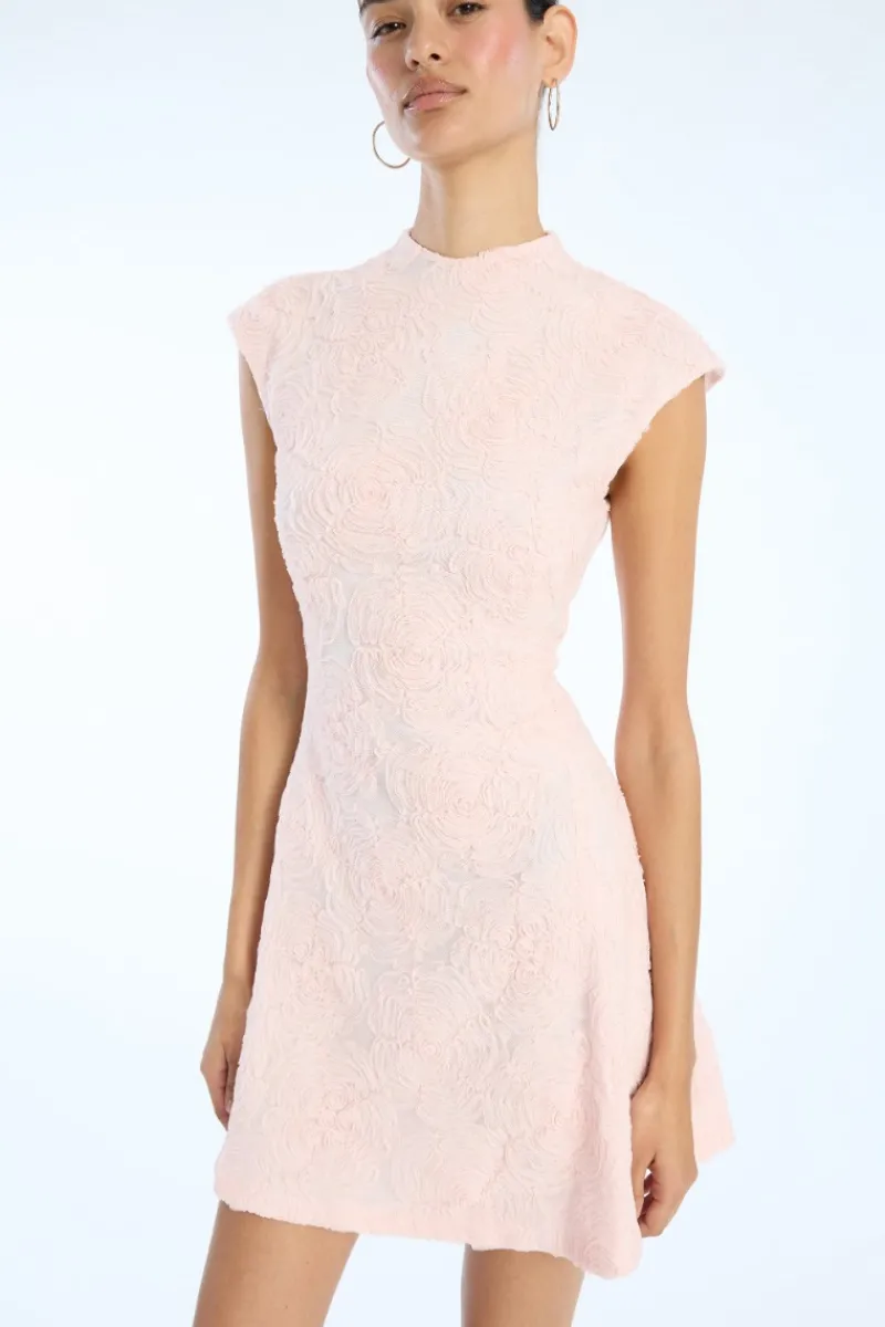 Dresses|Mini Dresses-ROTATE Birger Christensen Mesh Mini Dress Light Pink Orchid Ice color