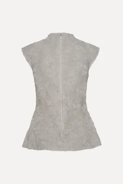 Tops-ROTATE Birger Christensen Mesh Sleeveless Top Grey Violet Gray Violet color