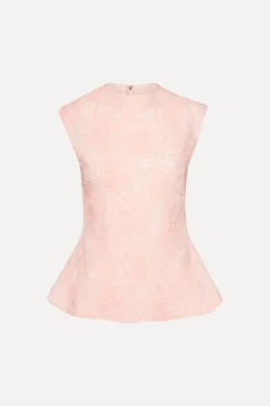 Tops-ROTATE Birger Christensen Mesh Sleeveless Top Light Pink Orchid Ice color