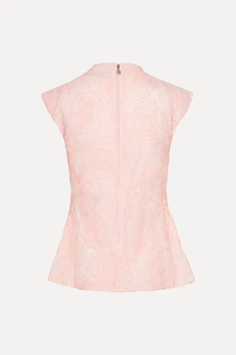 Tops-ROTATE Birger Christensen Mesh Sleeveless Top Light Pink Orchid Ice color