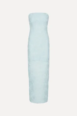 Midi Dresses|Dresses-ROTATE Birger Christensen Mesh Tube Dress Blue Plein Air color