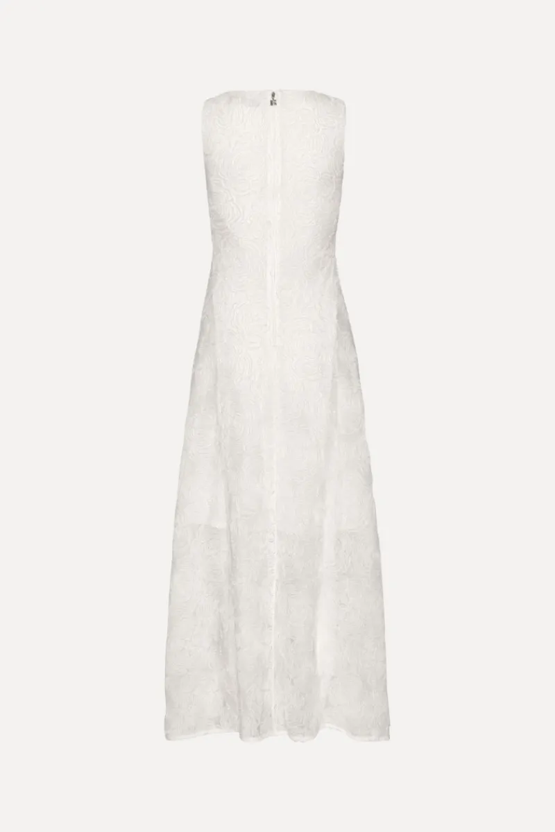 Bridal|Midi Dresses-ROTATE Birger Christensen Mesh Tube Dress White Egret color