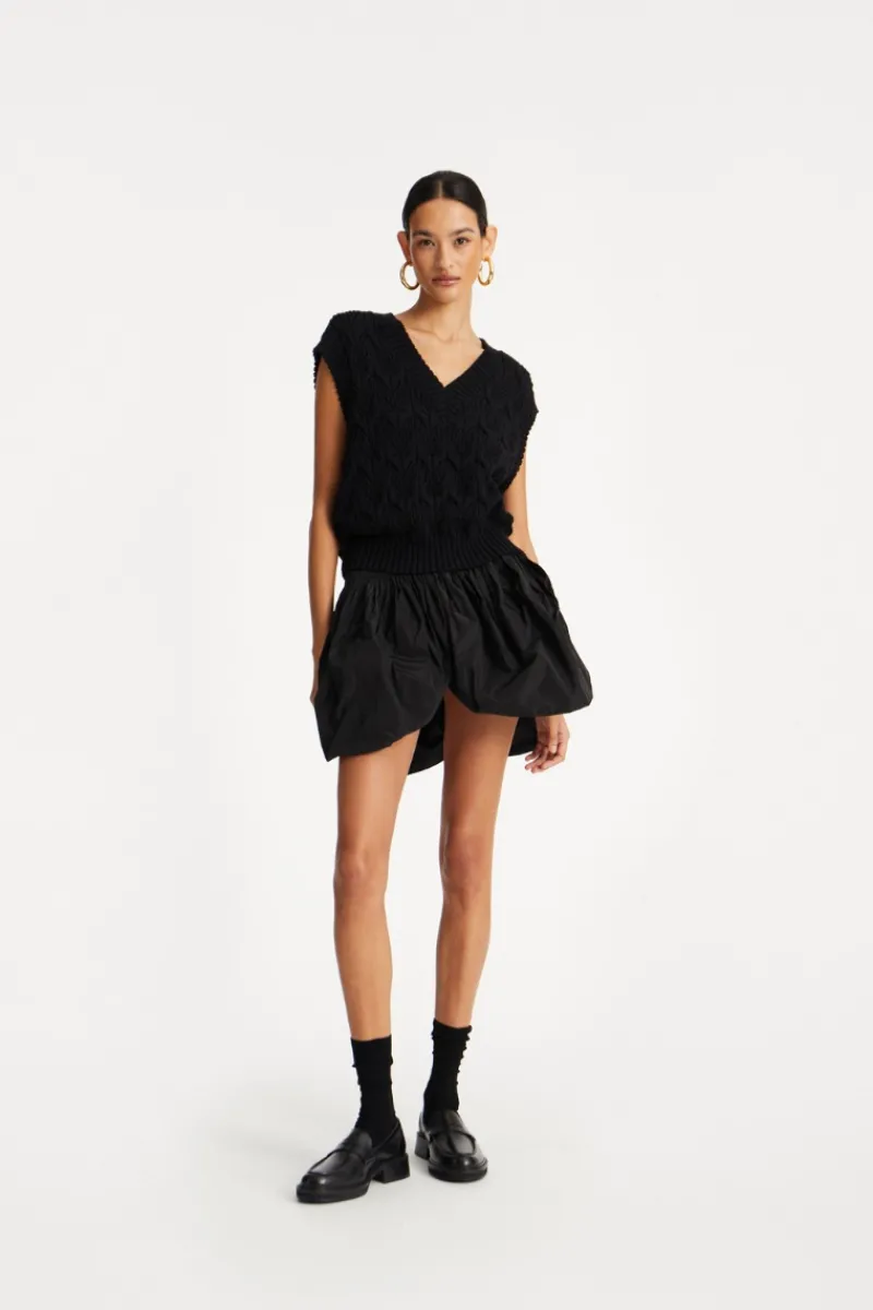 Skirts-ROTATE Birger Christensen Mini Balloon Skirt Black Black color