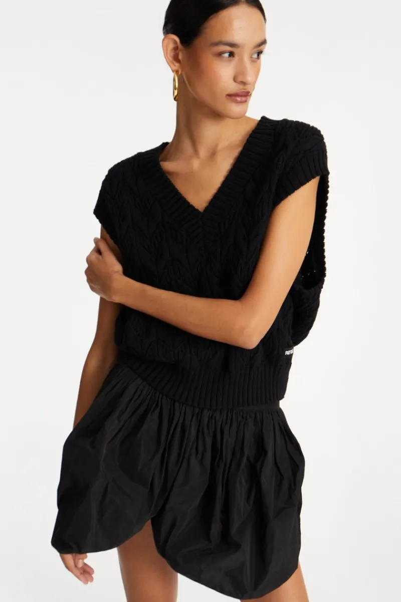 Skirts-ROTATE Birger Christensen Mini Balloon Skirt Black Black color