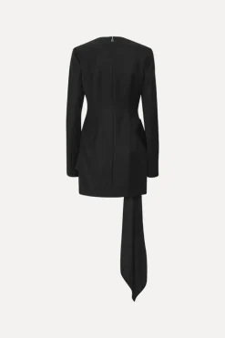 Mini Dresses|Dresses-ROTATE Birger Christensen Mini Dress W/ Bow Ls Black Black color
