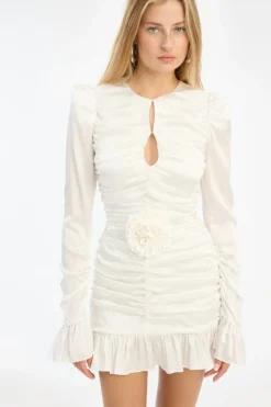 Bridal|Mini Dresses-ROTATE Birger Christensen Mini Dress White Egret color
