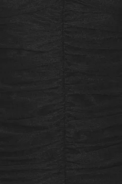 Mini Dresses|Dresses-ROTATE Birger Christensen Mini Ruched Ls Dress Black 1000 Black Comb. color