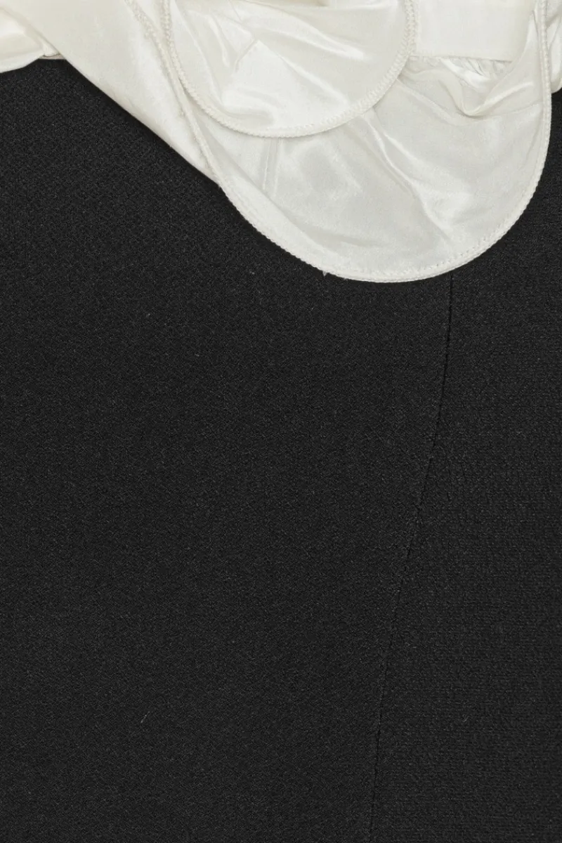 Mini Dresses|Dresses-ROTATE Birger Christensen Mini Ruffle Dress Black White Black color