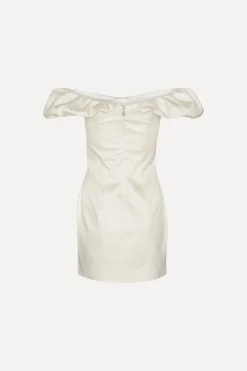 Bridal|Mini Dresses-ROTATE Birger Christensen Off-shoulder Mini Dress Creme White Egret color