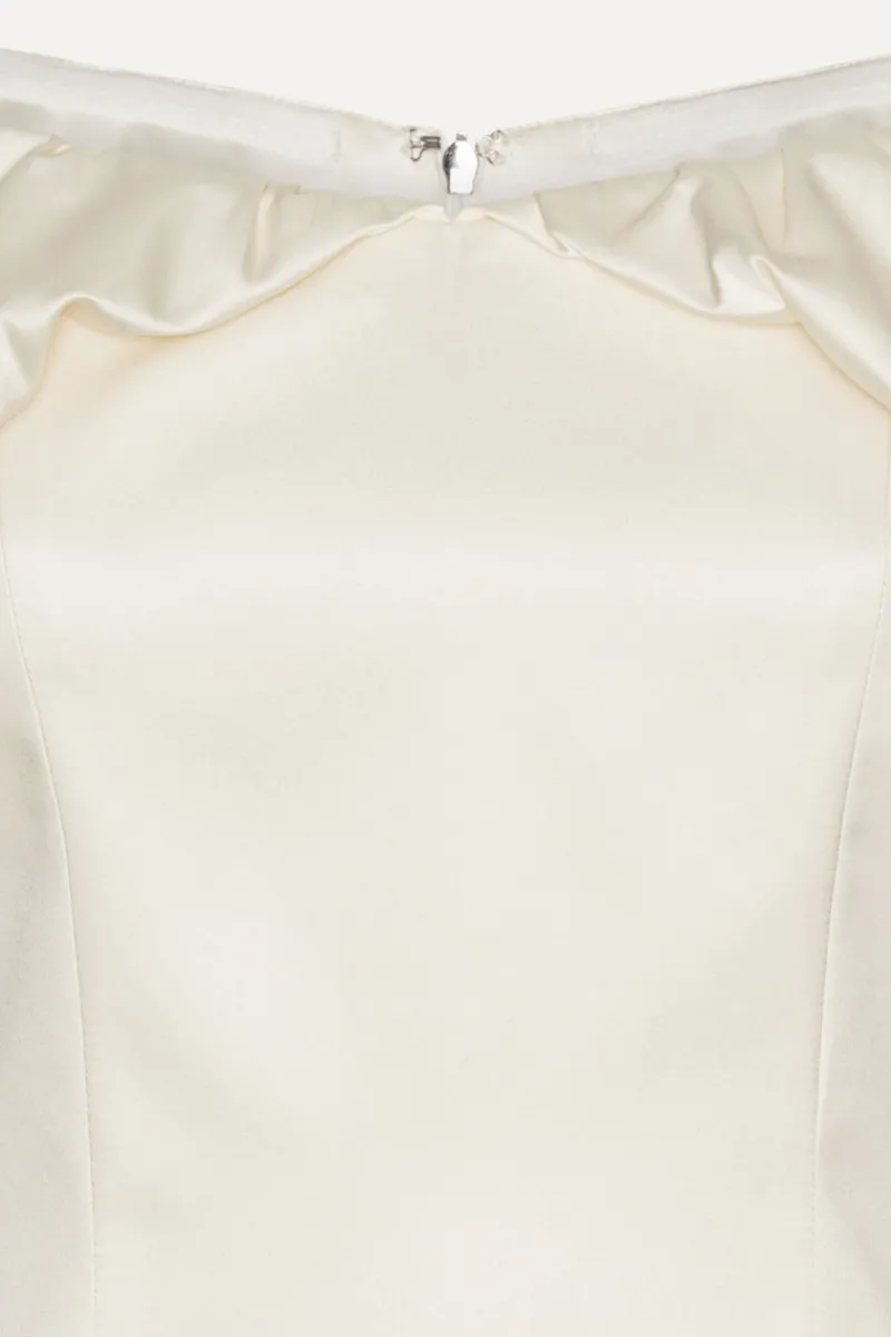 Bridal|Mini Dresses-ROTATE Birger Christensen Off-shoulder Mini Dress Creme White Egret color