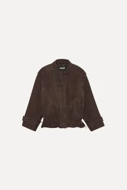 Outerwear-ROTATE Birger Christensen Oversized Leather Jacket Chocolate Brown Chocolate Brown color