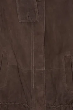 Outerwear-ROTATE Birger Christensen Oversized Leather Jacket Chocolate Brown Chocolate Brown color