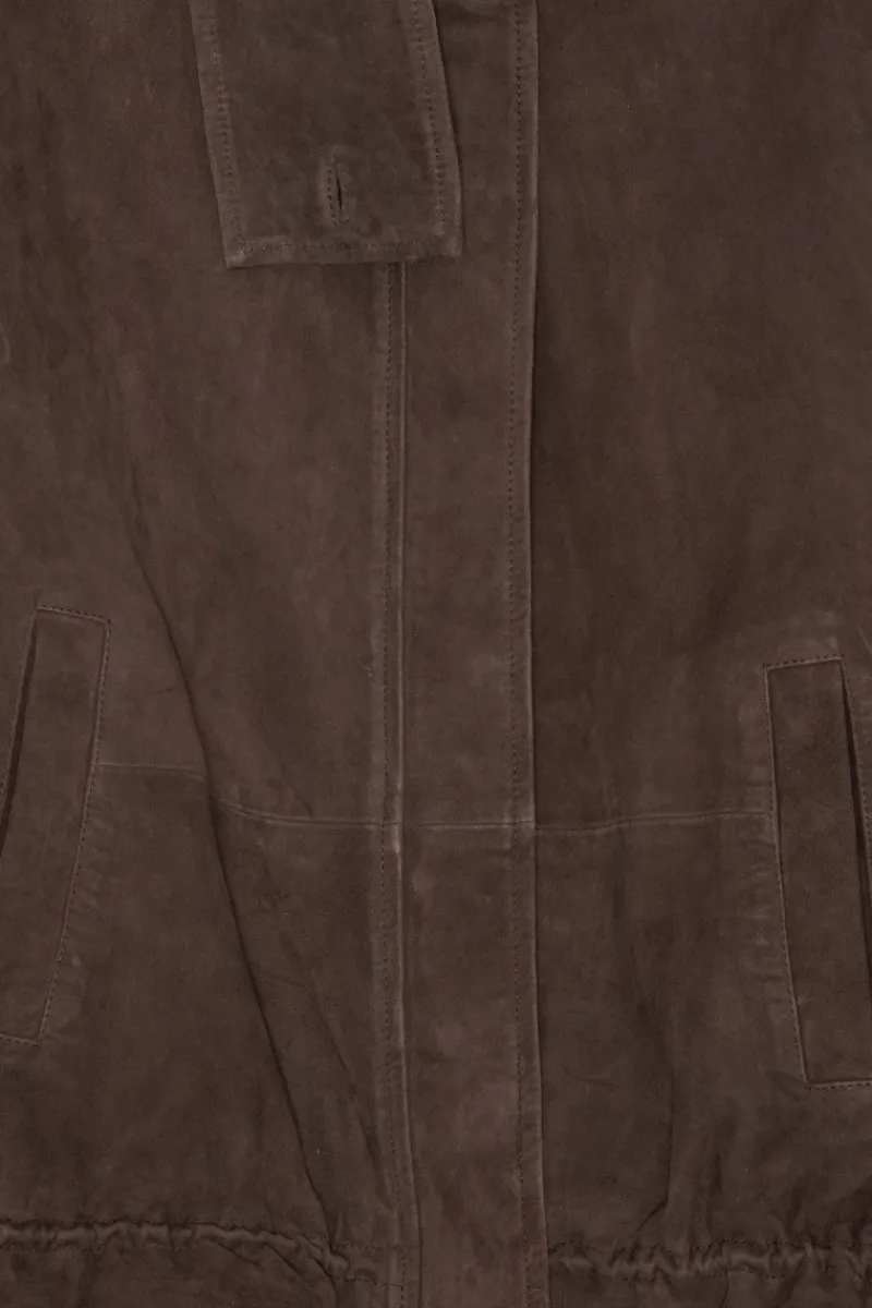 Outerwear-ROTATE Birger Christensen Oversized Leather Jacket Chocolate Brown Chocolate Brown color