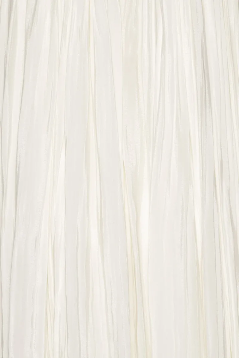 Bridal|Midi Dresses-ROTATE Birger Christensen Pleated Midi Strap Dress White Egret color