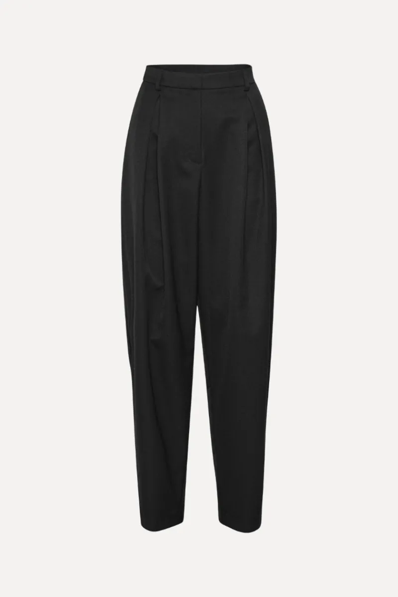 Pants-ROTATE Birger Christensen Pleated Tailored Pants Black Black color