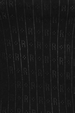 Tops-ROTATE Birger Christensen Pointelle Fitted Top Black Black color