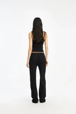 Pants-ROTATE Birger Christensen Pointelle Leggings Black Black color