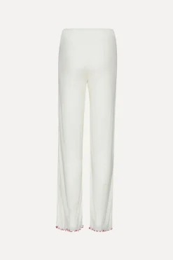 Pants-ROTATE Birger Christensen POINTELLE LOW LEGGINGS WHITE Bright White color